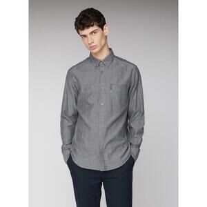 Ben Sherman Men's Gray Button Down Shirt Long Sleeve Size L EXCELLENT CONDITION